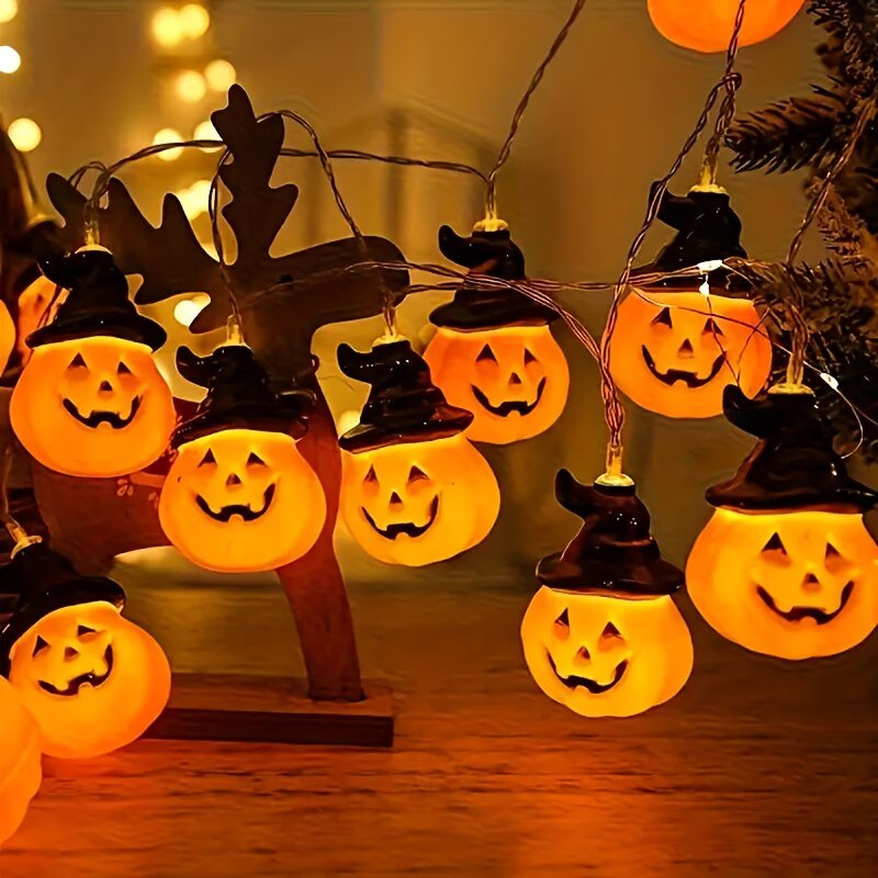 Halloween Led String Lights Orange - 1.5M/59.06in 할로윈 호박 스트링 조명 랜턴