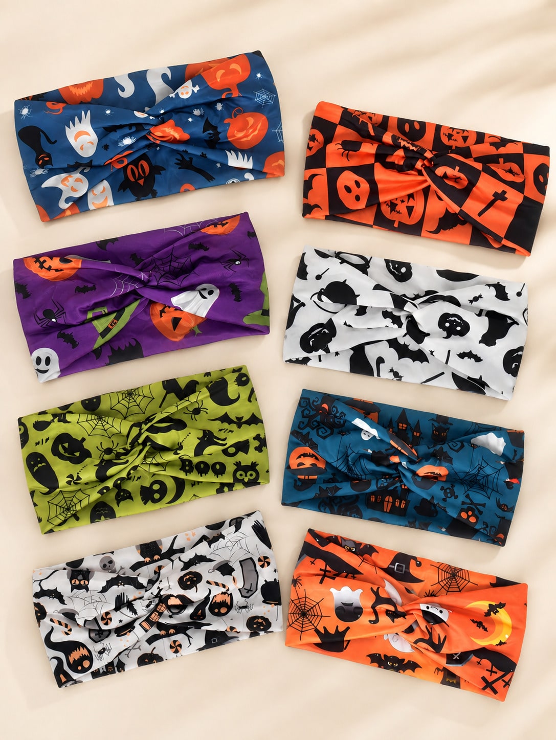 Spider Web Halloween Decoration - 8/4/1 여성용 할로윈 헤어밴드, 호박, 유령,
