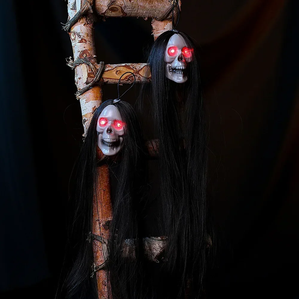 Halloween Skeleton Decoration - 긴 머리 빛나는 눈과 할로윈 장식용