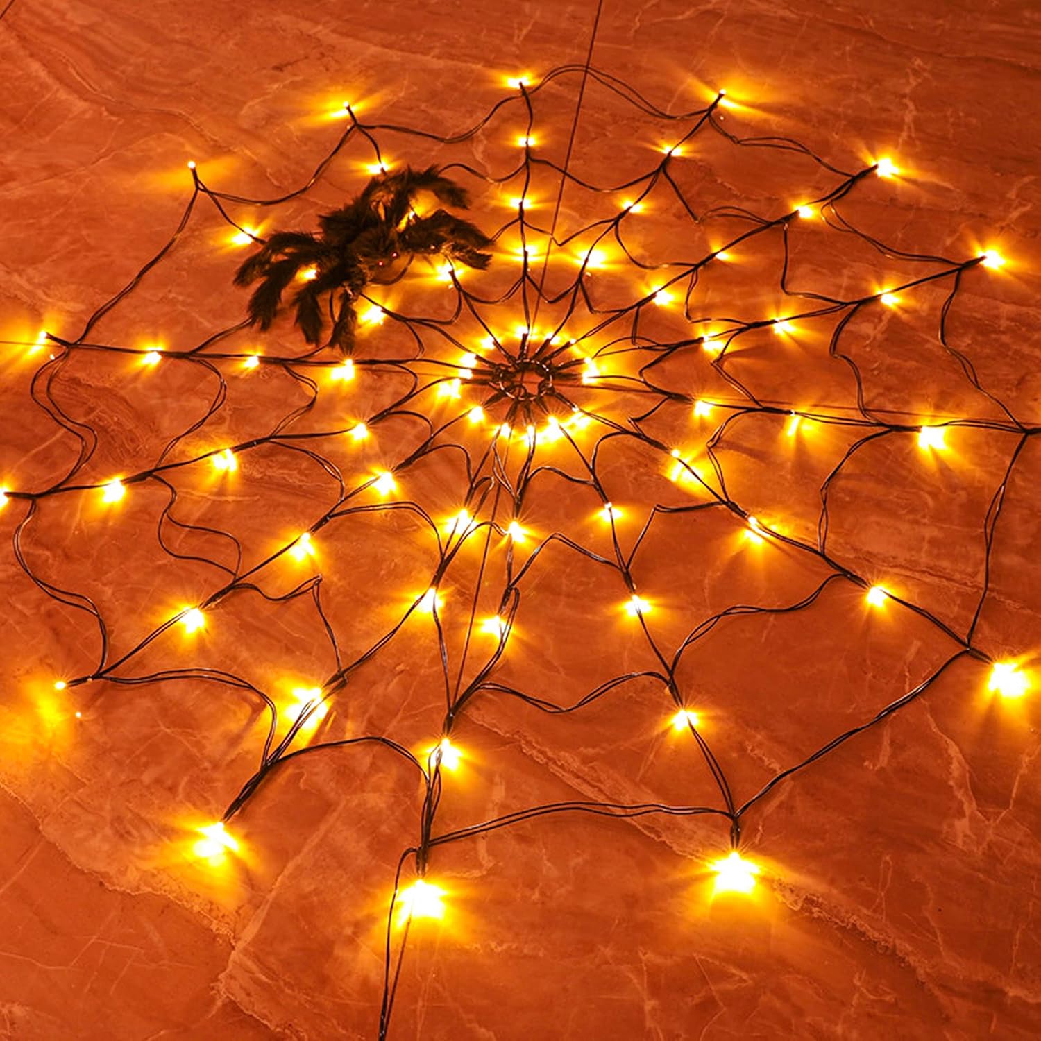 Halloween Led String Lights Orange - 1~4개 세트 할로윈 거미줄 모양 LED