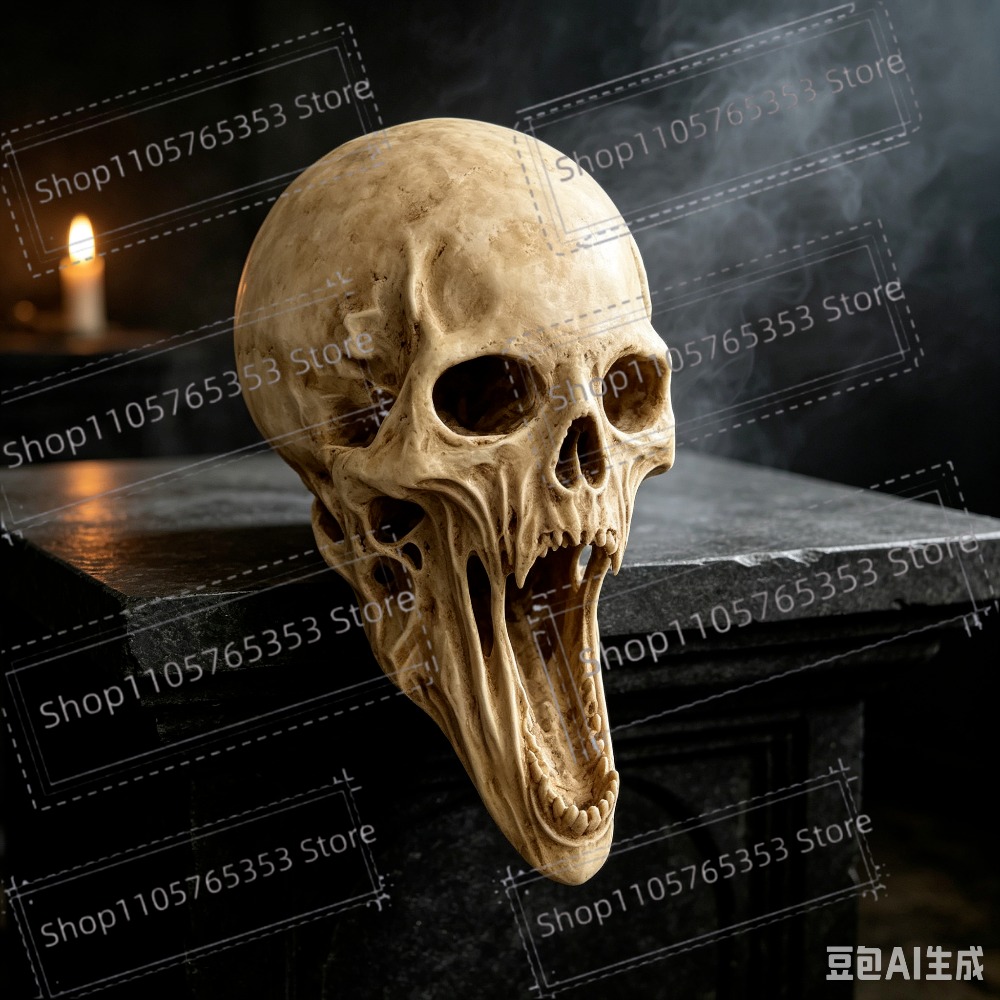 Halloween Skeleton Decoration - 고딕 스타일의 비명을 지르는 해골 조각상,