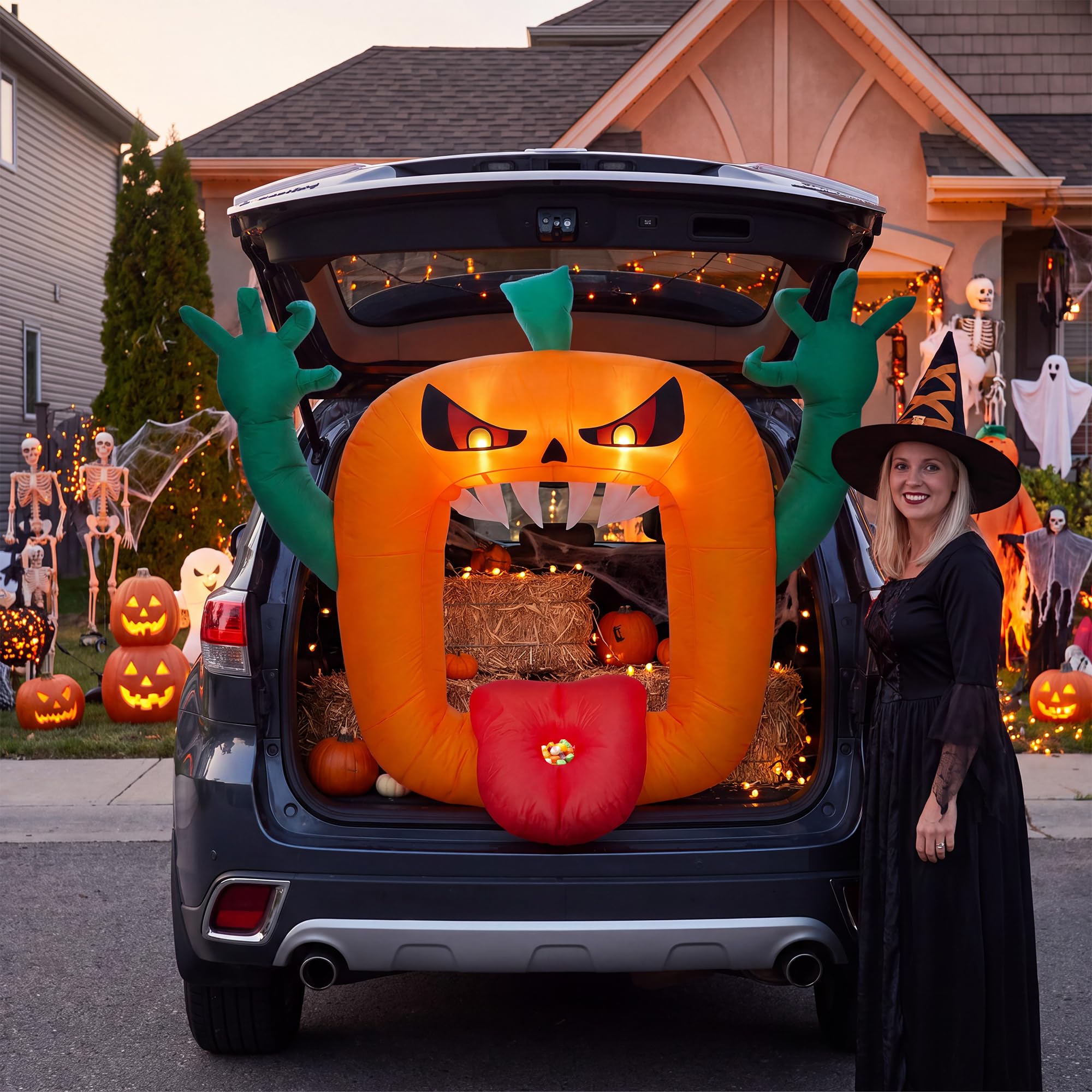 Halloween Pumpkin Decor Led - 6피트 크기의 할로윈용 공기 주입식 무서운