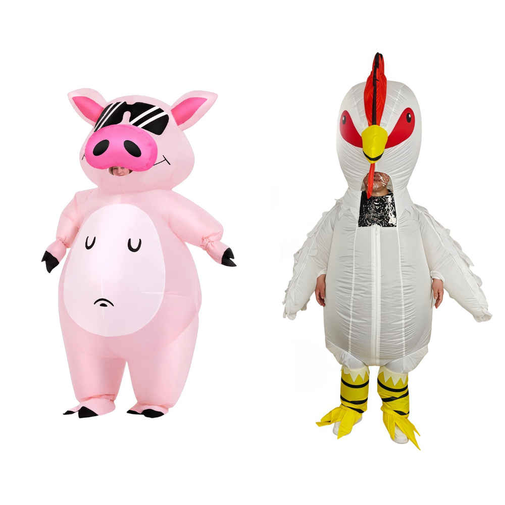 만화 동물 아기돼지 인플레터블 코스튬 애니메이션 핑크  - Halloween Costume Adult 리뷰 및 가격