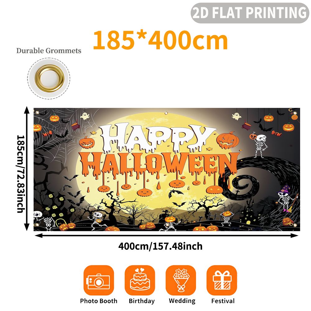 1개 2D 플랫 할로윈 파티 차고 배너, 해피 할로윈  - Halloween Skeleton Decoration 리뷰 및 가격