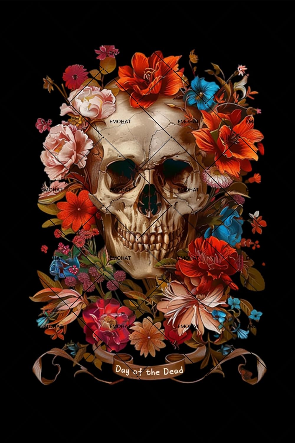 EMOHAT 해골 금속 간판, 고딕 스타일 꽃무늬 해골 - Halloween Skeleton Decoration 리뷰 및 가격