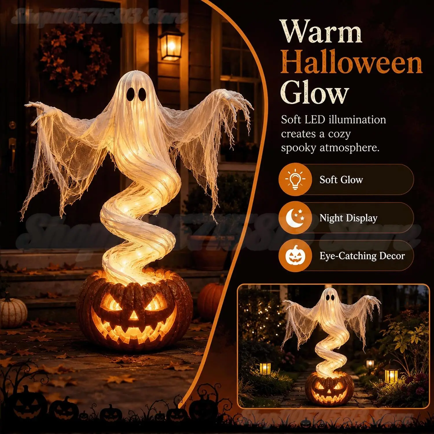 2026년 출시, 회전하는 유령 호박 모양의 정원용 조 - Halloween Pumpkin Decor Led 리뷰 및 가격
