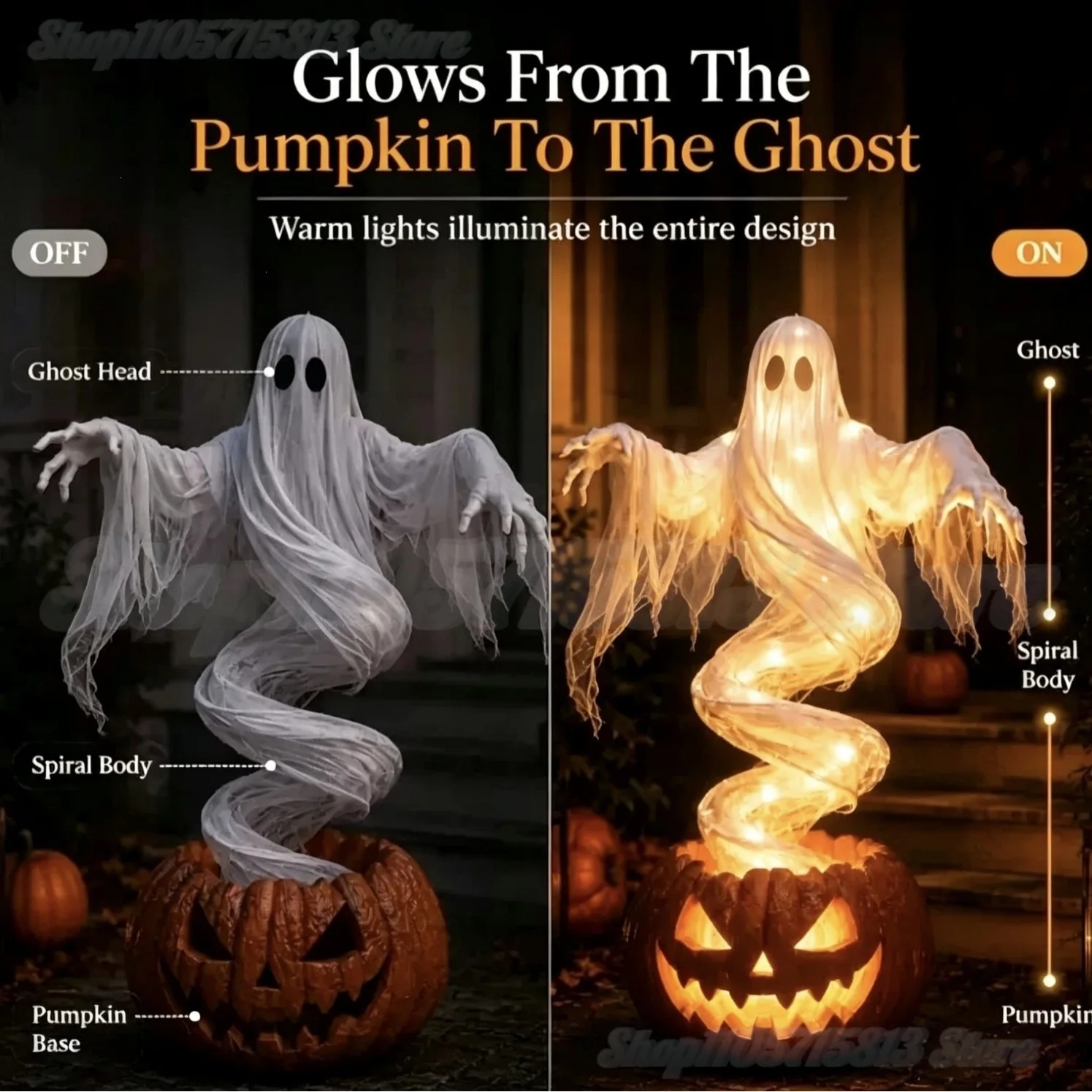 2026년 출시, 회전하는 유령 호박 모양의 정원용 조 - Halloween Pumpkin Decor Led 리뷰 및 가격