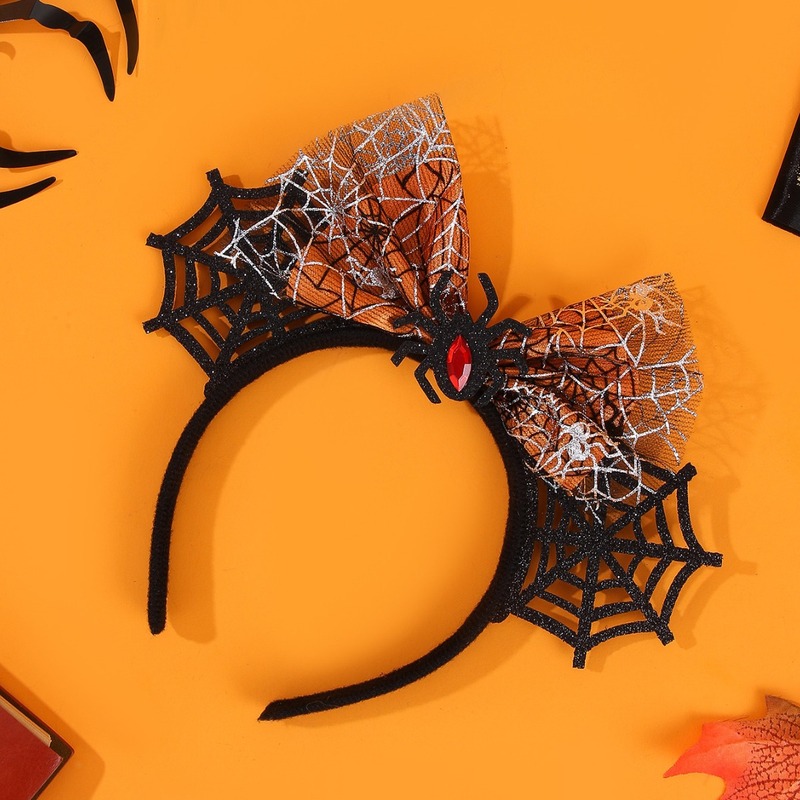 할로윈 스파이더 웹 보우 헤어밴드 튤 블랙 여성용 파티 - Spider Web Halloween Decoration 리뷰 및 가격