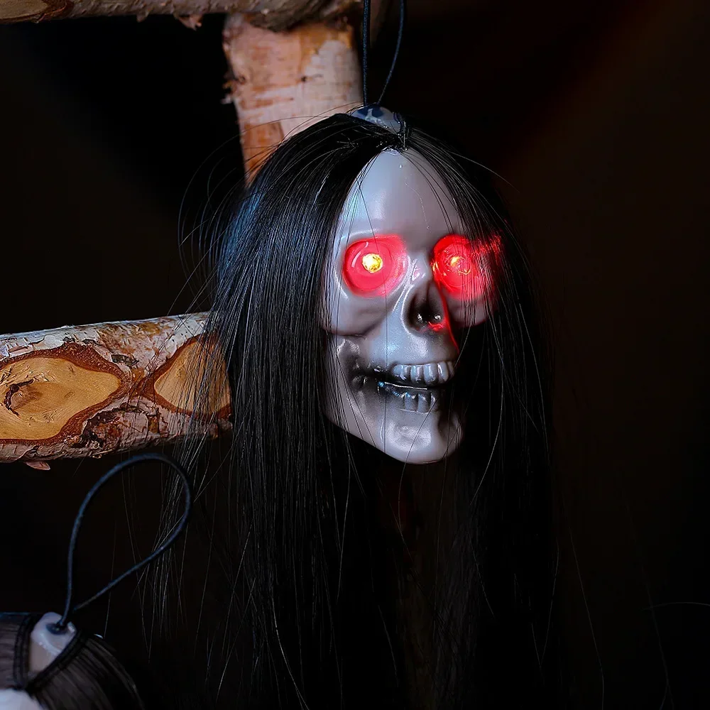 긴 머리 빛나는 눈과 할로윈 장식용 유령 해골, 공포  - Halloween Skeleton Decoration 리뷰 및 가격