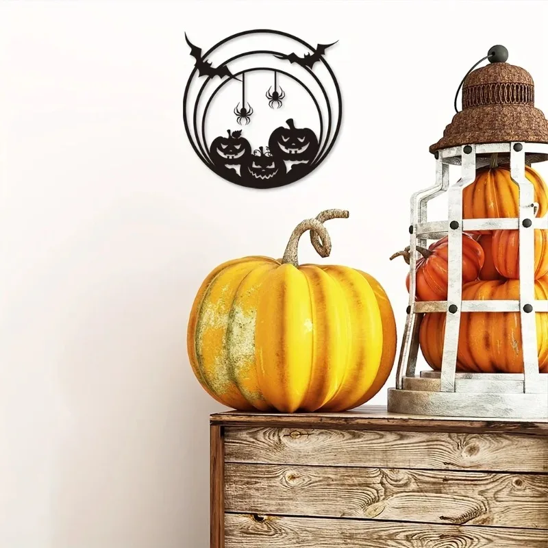 할로윈 금속 벽 장식, 호박, 박쥐, 거미줄 디자인,  - Spider Web Halloween Decoration 리뷰 및 가격