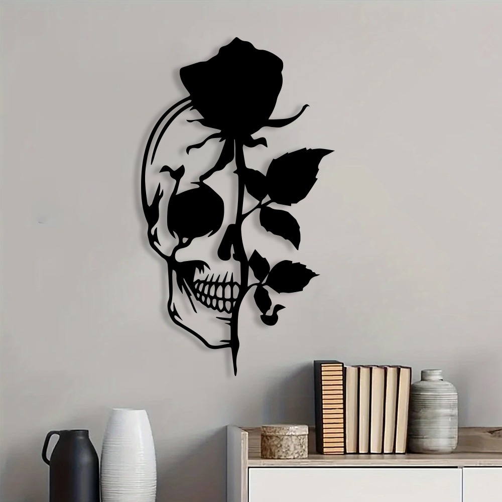 장미 금속 벽 장식이 있는 해골, 꽃 해골 장식, 설탕 - Halloween Skeleton Decoration 리뷰 및 가격
