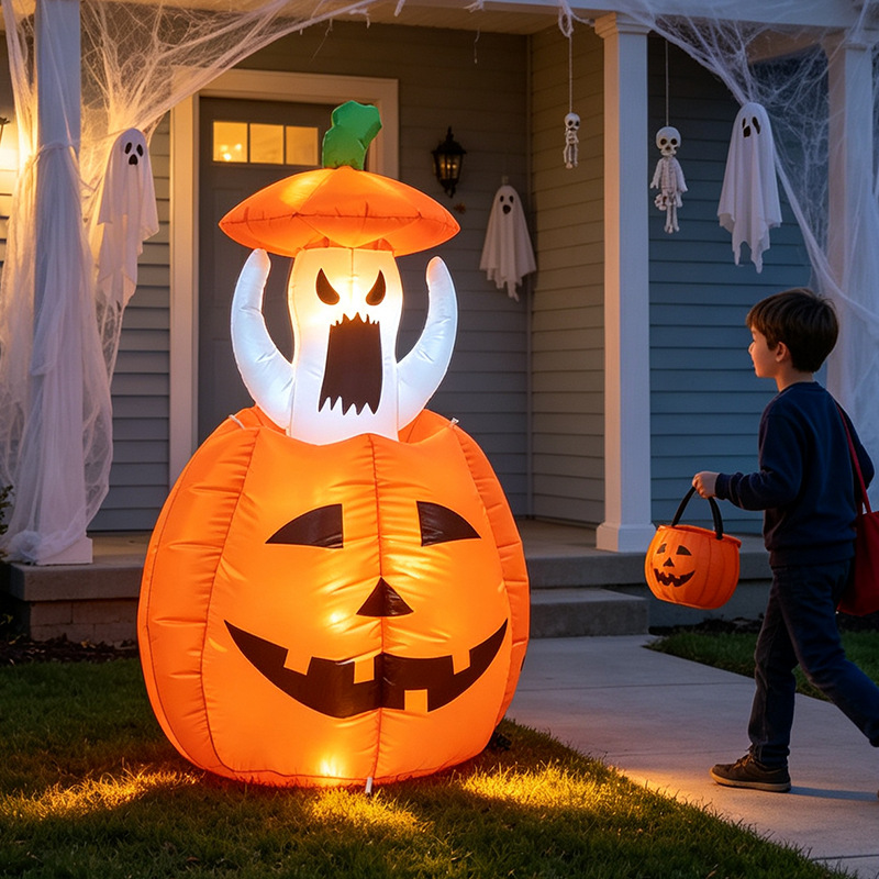 할로윈 풍선 호박 & 유령 에어 모델 LED 조명 리프 - Halloween Pumpkin Decor Led 리뷰 및 가격