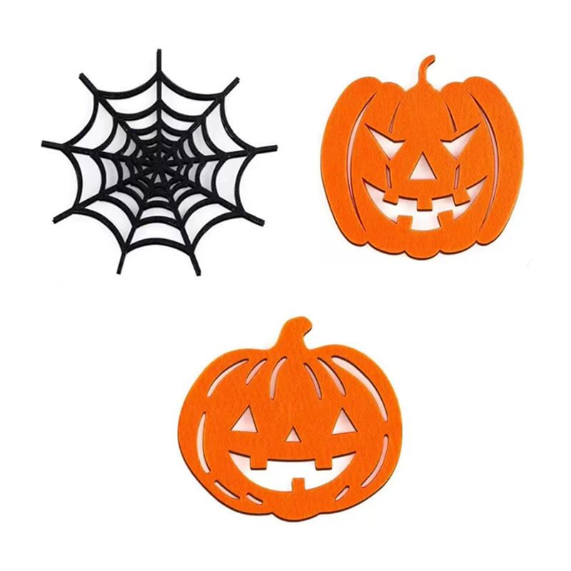 할로윈 펠트 호박 거미줄 컵 매트 내열성 음료 컵받침  - Spider Web Halloween Decoration 리뷰 및 가격