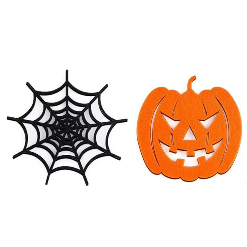할로윈 펠트 호박 거미줄 컵 매트 내열성 음료 컵받침  - Spider Web Halloween Decoration 리뷰 및 가격