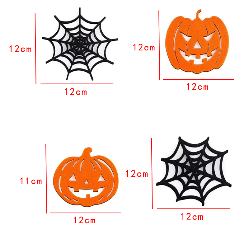 할로윈 펠트 호박 거미줄 컵 매트 내열성 음료 컵받침  - Spider Web Halloween Decoration 리뷰 및 가격