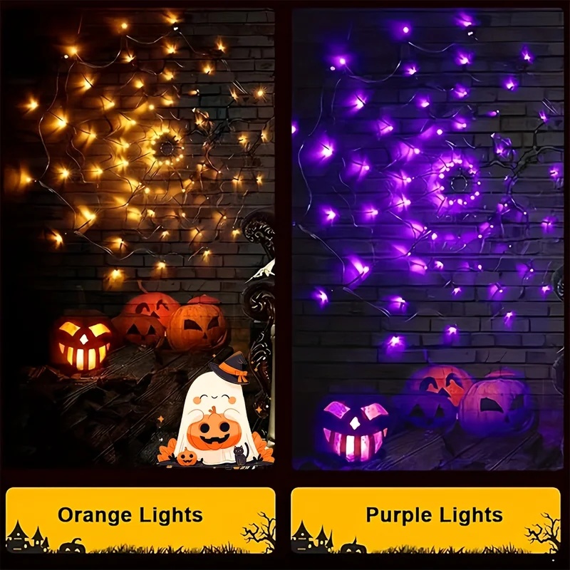 할로윈 거미줄 모양 LED 스트링 조명, 오렌지색 조명 - Halloween Led String Lights Orange 리뷰 및 가격