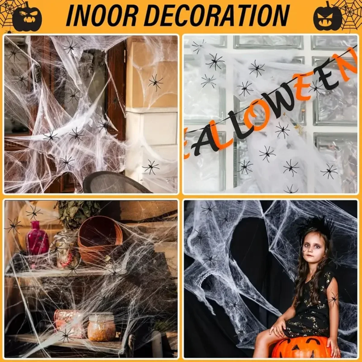 1~20개입 할로윈 장식용 신축성 있는 거미줄, 공포  - Spider Web Halloween Decoration 리뷰 및 가격
