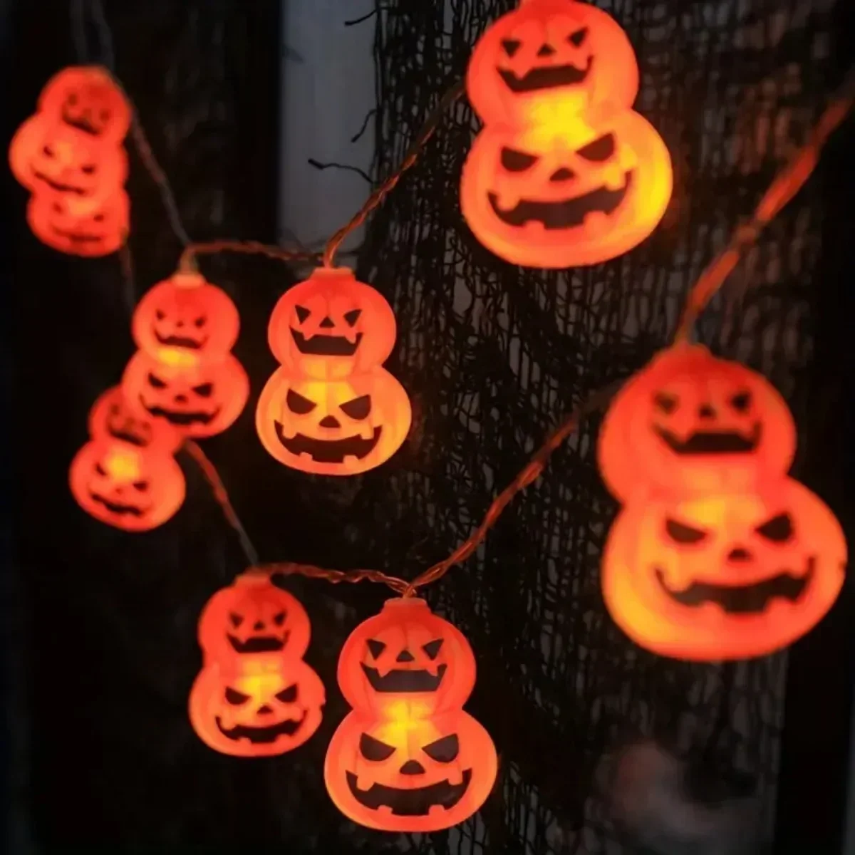 잭 오 랜턴 모양의 전구 스트링 조명, 건전지로 작동하 - Halloween Led String Lights Orange 리뷰 및 가격