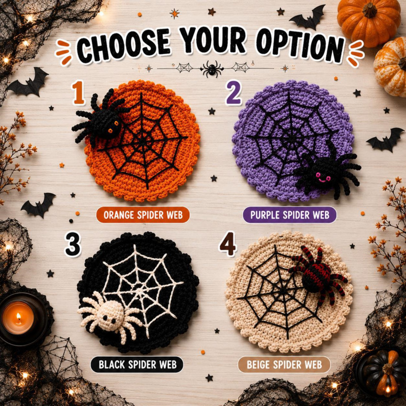 10cm 할로윈 거미줄 모양 컵 받침, 손뜨개 커피/차 - Spider Web Halloween Decoration 리뷰 및 가격