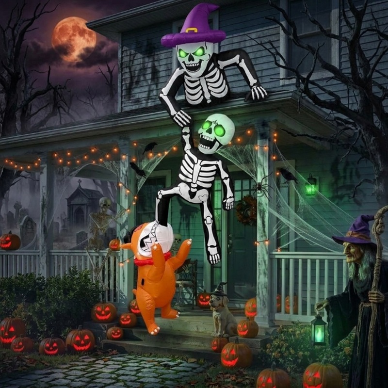 8피트 야외용 풍선 할로윈 장식 해골과 개가 물고 오르 - Halloween Skeleton Decoration 리뷰 및 가격