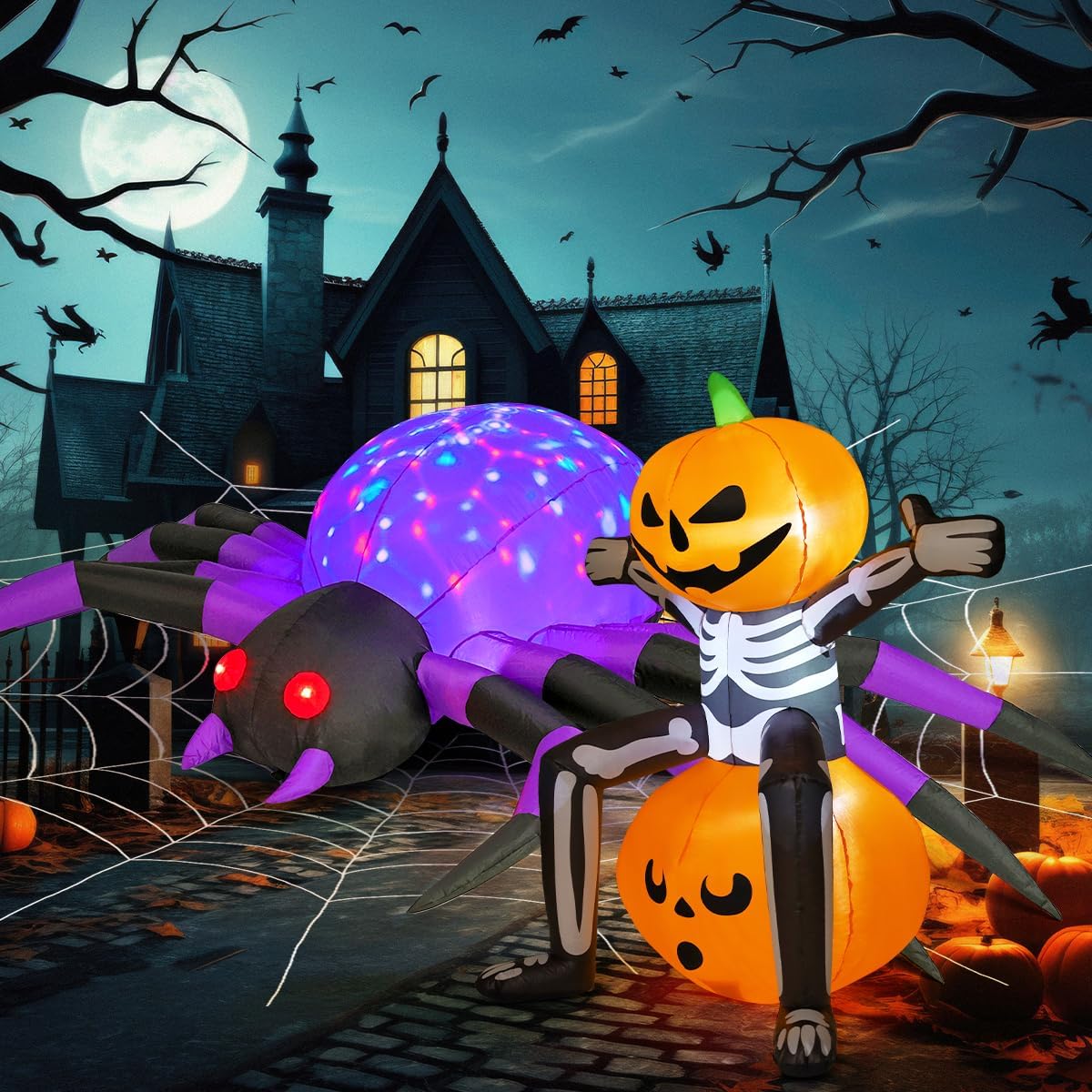 할로윈 야외 장식용 풍선 장식품 거미와 해골 호박 - Halloween Skeleton Decoration 리뷰 및 가격